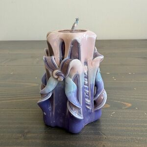 Vintage hand carved ribbon candle